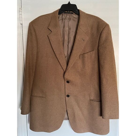 Armani Collezioni Beige Camel Hair 
Single Breasted Blazer Size 48/ XXL - Picture 5 of 7